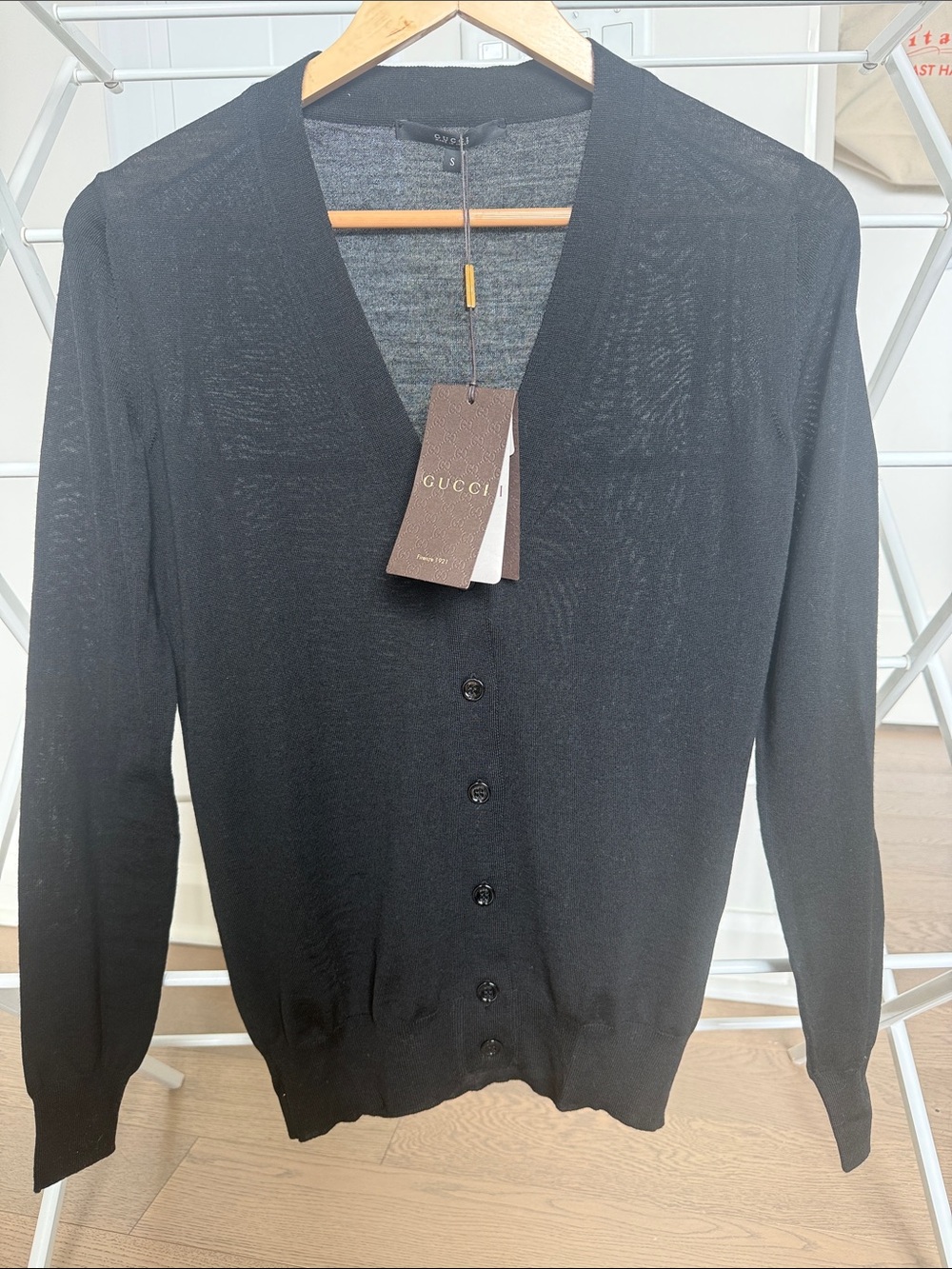 Gucci Women’s Black Wool Button-Front Cardigan